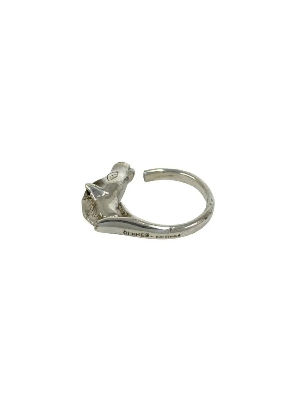 Hermes Vintage Cheval Hose Ring 925 Sterling Silver